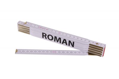 Metr skládací 2m ROMAN (PROFI, bílý, dřevo)