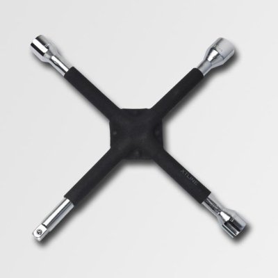 XTLINE Klíč křížový na kola pogumovaný | 1/2", hlavice 17, 19, 21 mm