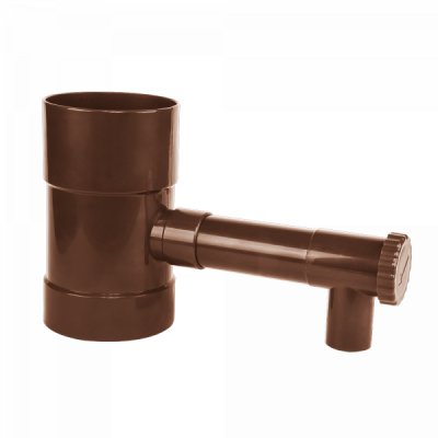 Sběrač / lapač dešťové vody s ventilem hnědý - 80 mm