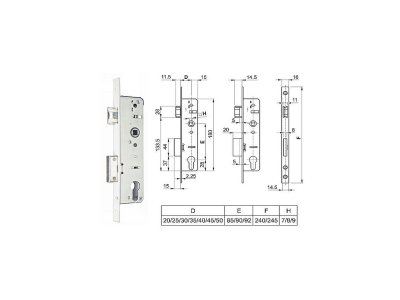 EURO-PVC FAB 92/45/16 střelka hl.60