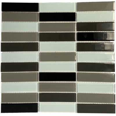 Mozaika ASHS5-3 skleněná černá hnědá bílá 29,7x29,7cm sklo
