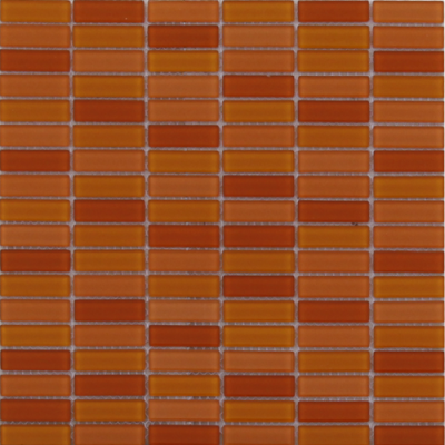 Mozaika ASHS4-3 skleněná oranžová mix 29,7x29,7cm sklo