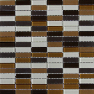 Mozaika ASHS4M-1 skleněná hnědá tmavě hnědá krémová 29,7x29,7cm sklo