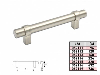 DIANA 14/96/136mm úchytka NiB "AKČNÍ CENA BEZ SLEVY"