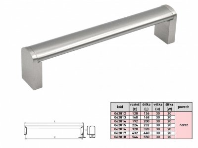 BRITA 128 mm úchytka NEREZ