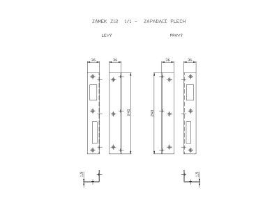 Protiplech vratový zámek 1/1 ''L''