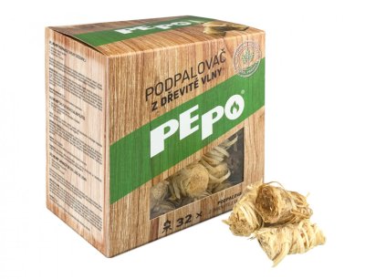 NG 39525 Podpalovač PE-PO z dřevité vlny 32 podpalů 110x135x155