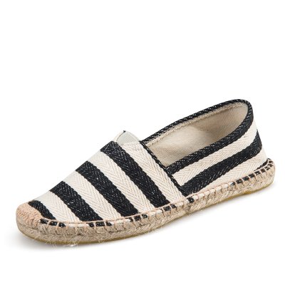 Espadrilky textilní boty Black Stripes - černo bílá