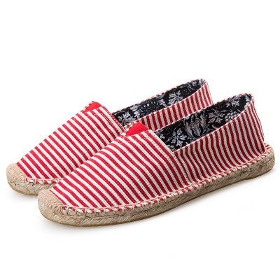 Espadrilky textilní boty Stripes - červeno bílá
