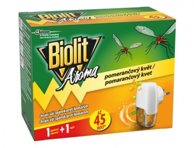 NG 5464 Odpařovač BIOLIT elektrický vůně pomeranče 45 nocí 27ml 63x112x89