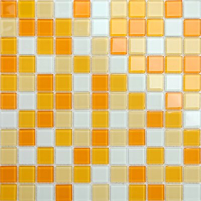 Mozaika CH4006PM skleněná bílá žlutá oranžová 30x30cm sklo