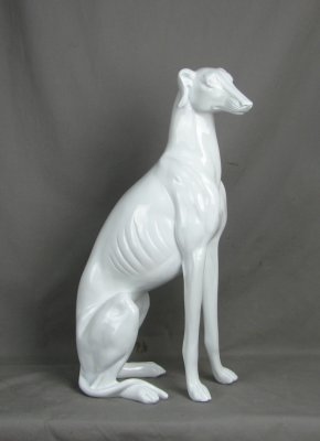Socha Chrt bílý 30 x 18 x 54cm