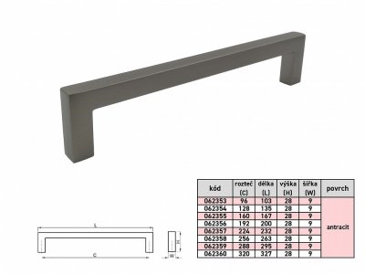 VESNA 160mm 9x9 ANTRACIT