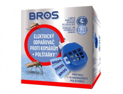 NG 5587_CR Odpařovač BROS elektrický proti komárům + polštářky 10ks 66x98x108