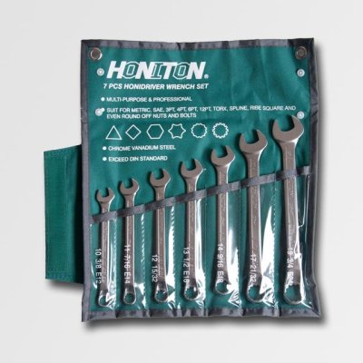 HONITON Sada očkoplochých klíčů vyhnutých 7 dílů HONIDRIVER | 10-19 mm, textilní obal