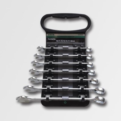 HONITON Sada očkoplochých klíčů vyhnutých 7 dílů | 10-19 mm, plastový držák