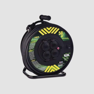 EMOS Prodlužovací gumový kabel na bubnu | 4 zásuvky, 230 V / 25 m, (2,5 mm²)