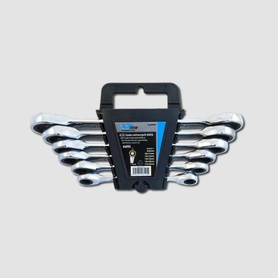 XTLINE Sada ráčnových klíčů oboustranných 72 zubů, 7 dílů | 8-19 mm, plastový držák