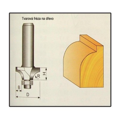 STAVTOOL Tvarová fréza do dřeva, stopka 8 mm | 14,3x62 mm