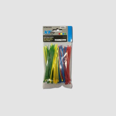 XTLINE Vázací pásky nylonové barevné | 150x2,5 mm, 1bal/100ks