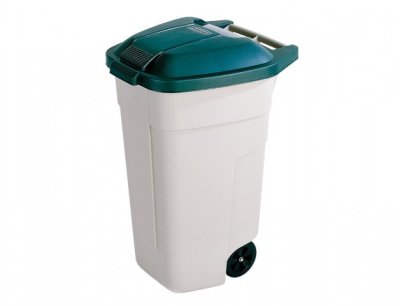 NG 77520 Popelnice na odpad plastová béžovo-zelená 110l 58x52x88cm 520x580x880