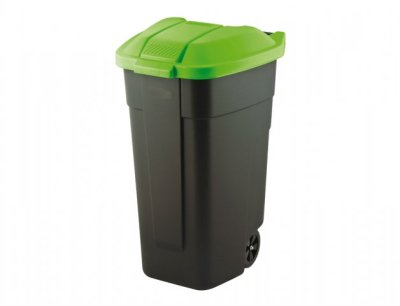 NG 77523 Popelnice na odpad plastová černo-zelená 110l 58x52x88cm 520x580x880