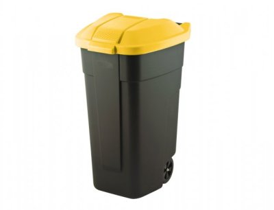 NG 77524 Popelnice na odpad plastová černo-žlutá 110l 58x52x88cm 520x580x880