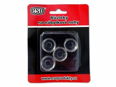 Gumové návleky na stůl či židle pr.16,v.15,hl.13mm TRANSPARENT (sada 4 ks)