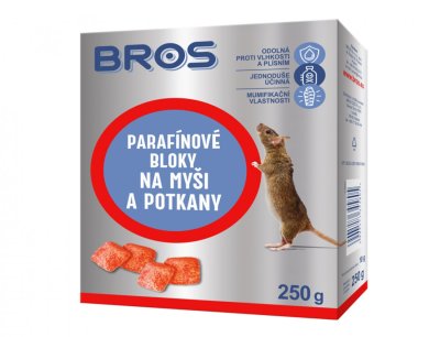 NG 5603_CCR Rodenticid BROS parafínové bloky na myši a potkany 250g 45x115x150