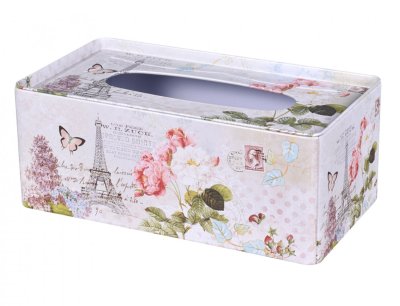 NG 96210 Krabička EIFFEL FLOWERS na kapesníky plechová 24x13x10cm 130x240x100