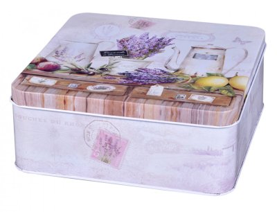 NG 96247 Set dóz LEVANDULE NEW plechový 15x15,18x18,21x21x8cm 3ks 210x210x80