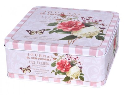 NG 96264 Set dóz PEONY STRIPES plechový 15x15,18x18,21x21x8cm 3ks 210x210x80