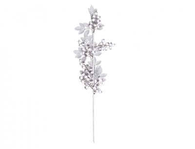 NG 31205bí Větvička BOBULE VÁNOCE bílá 61cm 60x140x610