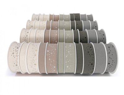 NG 47638 Stuha dekorační na cívce mix růžovošedá 85x85x30
