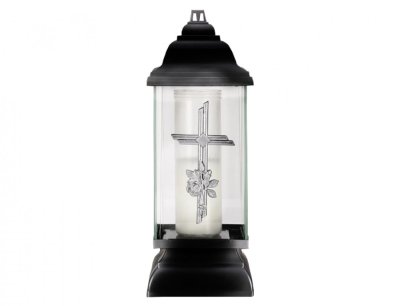 NG 91999čr Lampa hřbitovní JUDITA skleněná 170g 13x13x34cm 130x130x345