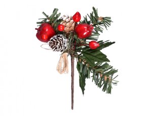 NG 31408čz Větvička ŠIŠKA,ŠÍPEK,JABLÍČKO VÁNOCE 17cm 50x100x200