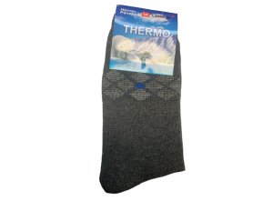 Pánské termo ponožky šedé s kosočtverci. 39-42