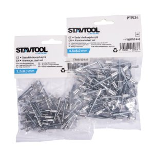 STAVTOOL Sada hlinikových nýtů | 4x8 mm (1bal/50ks)