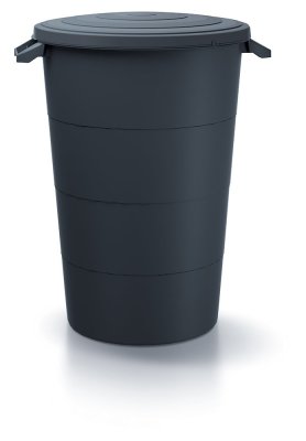 Plastová nádoba s úchyty SMOOTH 80 l - barva: antracit