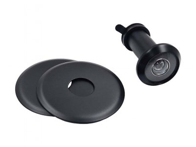 Průhledítko (kukátko) černá matná  kompletní 35-55mm 160 stupňů