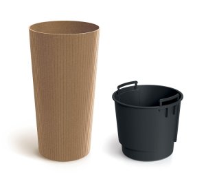 Květináč LAMIA SLIM ECO WOOD 30 cm - barva: naturo ECO