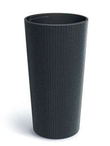 Květináč LAMIA SLIM ECO WOOD 30 cm - barva: antracit ECO