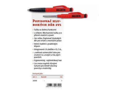 Popisovač hlubokých děr 2V1, BALLISTOL 29749
