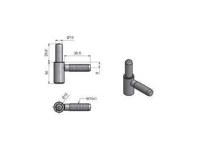 Závěs 60/10 SD M10x1/37 žlutý Zn č.96080510
