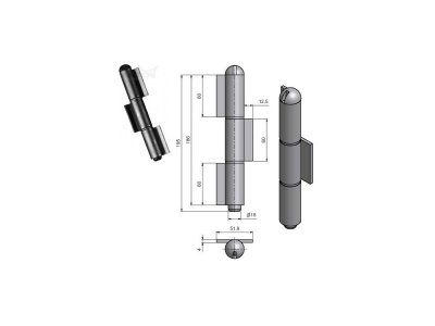 Závěs vratový/čepový 180mm č.92990000 nosnost 80kg/ks