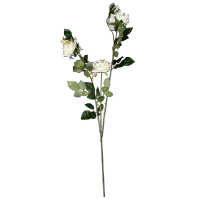 Umělá květina růže bílá125cm