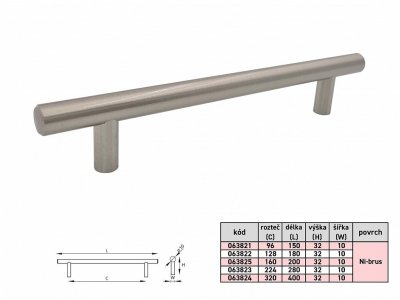HRAZDA úchytka 10/64/116mm NiB