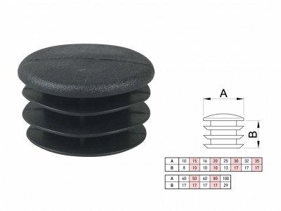 Ucpávka plastová kulatá plotová černá 15mm