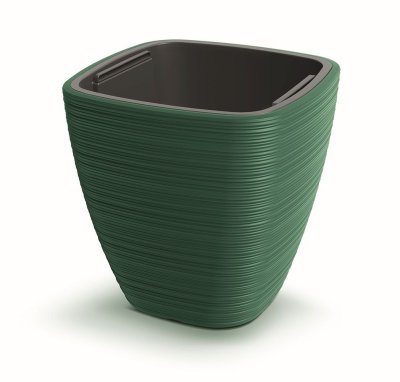 Květináč VENA SQUARE 38,8 cm - barva: tmavě zelená