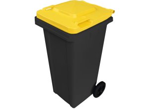 Popelnice C24BY 240L černá se žlutým víkem